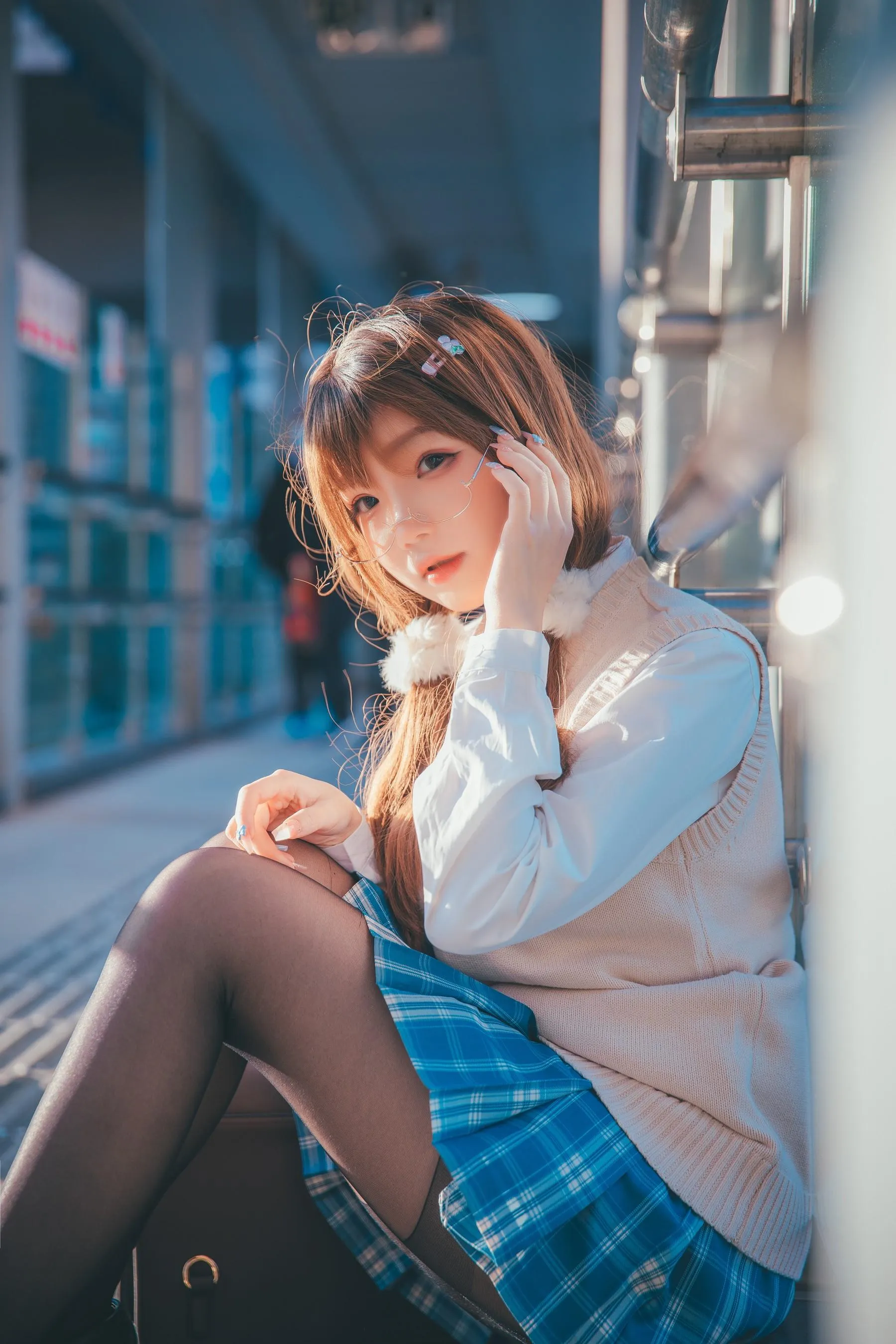 雪晴Astra – NO.32 JK夕阳 [26P]插图1